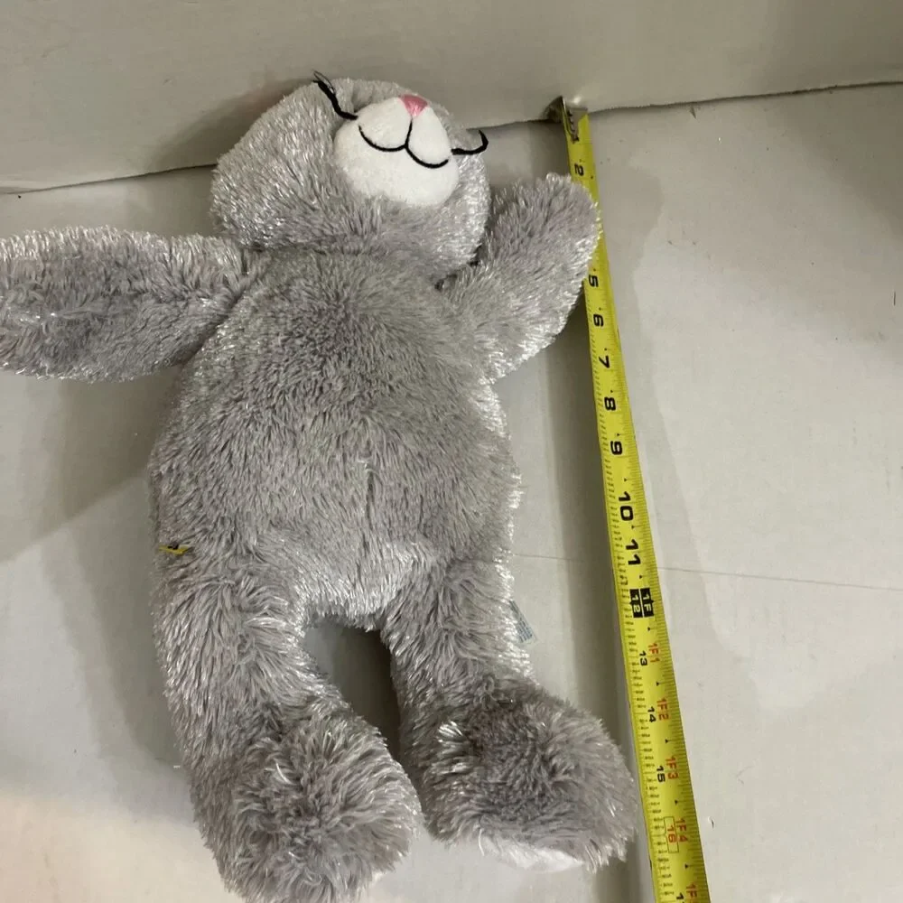 Build A Bear Cat Gray White Kitty Silver Plush Doll Toy Stuffed Animal Kitten 16